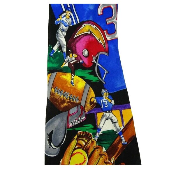 Baseball Silk Tie Sports Necktie Colorful Novelty Football Tennis - Picture 2 of 5